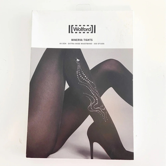 NWT Wolford Minerva Tights 66 Den! With 500 Studs Size S - Picture 3 of 4